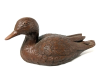 Vintage Red Mill-Style Resin Duck | 8" Long x 3.25" Tall