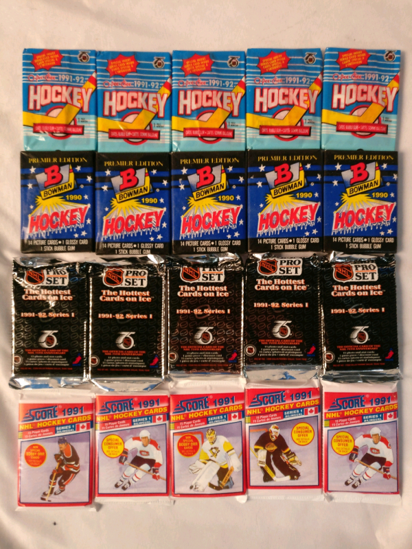 20 Unopened 1990-1991 NHL Hockey Card Wax Packs