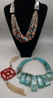 3 Vintage Pieces That Are Bringing It Back. The Asian Piece is 16" as is the Beaded Piece. The Blue is 14" with an Extender.
