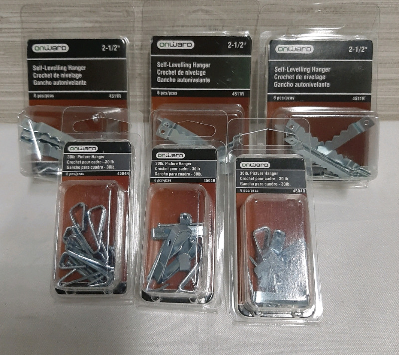 New 6 Packages of Onward Picture Hangers