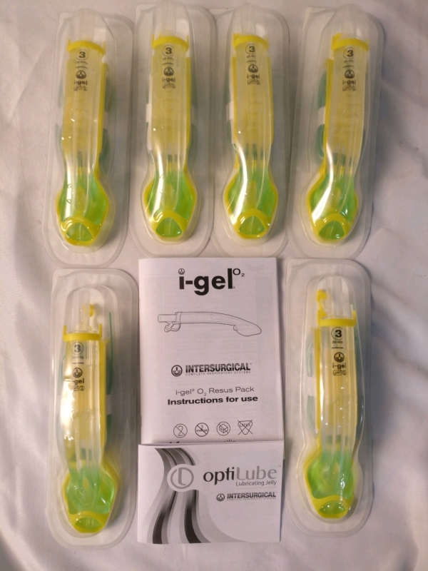 6 New Intersurgical i-Gel Resus Packs - 50-90kg - 4