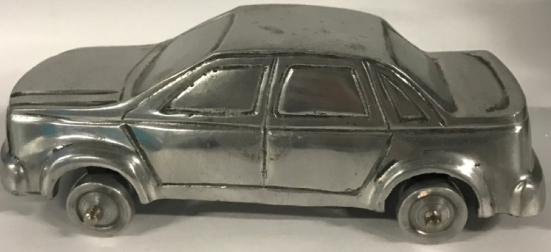 Handmade Aluminum Car 9.5”x3”