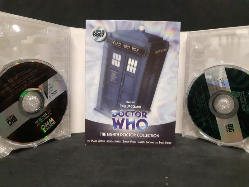 Like New Doctor Who The Eighth Doctor Collection 9 Disk Box set Audio Book, Includes Stories, Storm Warning, Sword Of Orion, The Stones Of Venice, Invaders From Mars