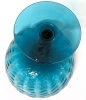 Vintage MCM Large Teal Art Glass Twisted Stem Goblet / Footed Dish | 8.75" Tall 7.4" Diameter - 5