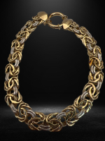 925 Sterling Turkey OT Two tone Byzantine Beautiful Bracelet