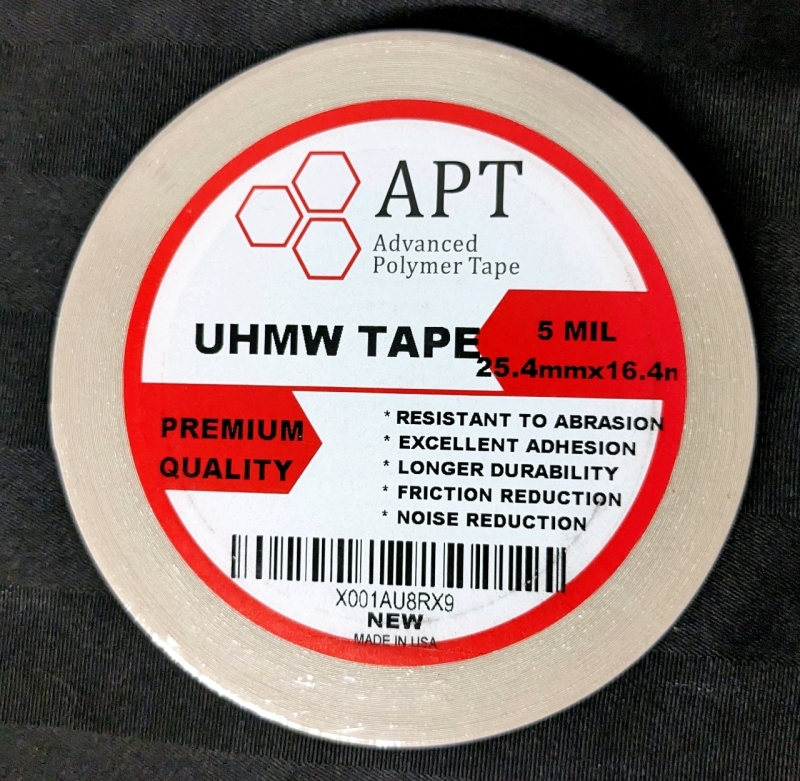New APT Thick Low Friction UHMW Tape, Durable Ultra-high Molecular Weight Polyethylene, Surface Protection, Noise Reduction. | 5 Mil / 25.4mn x 16.4mm