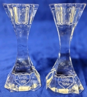 Pair Vintage Villeroy & Bitch North York Crystal Candlesticks | 5.25" Tall each