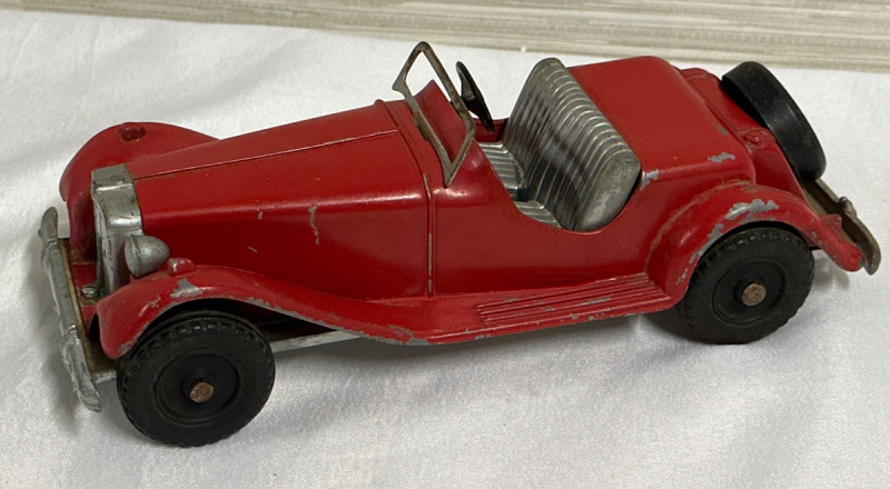 Vintage Hubley Kiddie Toy 1950&rsquo;s No 485 MG Roadster Car Red Made In U.S.A.
