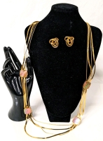 Gorgeous Signed Vintage Gold Tone Butler & Monet Jewelry : Earrings & Necklace