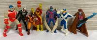 7 Vintage Marvel Mini Figures 1989 - 1999 4” or Smaller Wolverine Cyclops Gambit