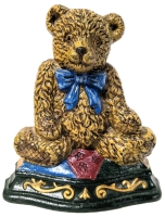 Vintage Wright Studios Metal Teddy Bear Door Stop | 8TUGI0S | 7" Tall