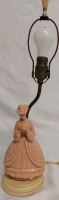 Vintage Lamp Rose Victorian Woman No Cracks Or Chips Visible 20"x6"