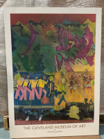 Wood Wall Art Of Romare Bearden exhibition poster - Wrapping it up at the Lafayette - The Cleveland Museum of Art - American artist 36” x 26”