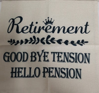 New Retirement Pillow Cover 17" X 17.5"