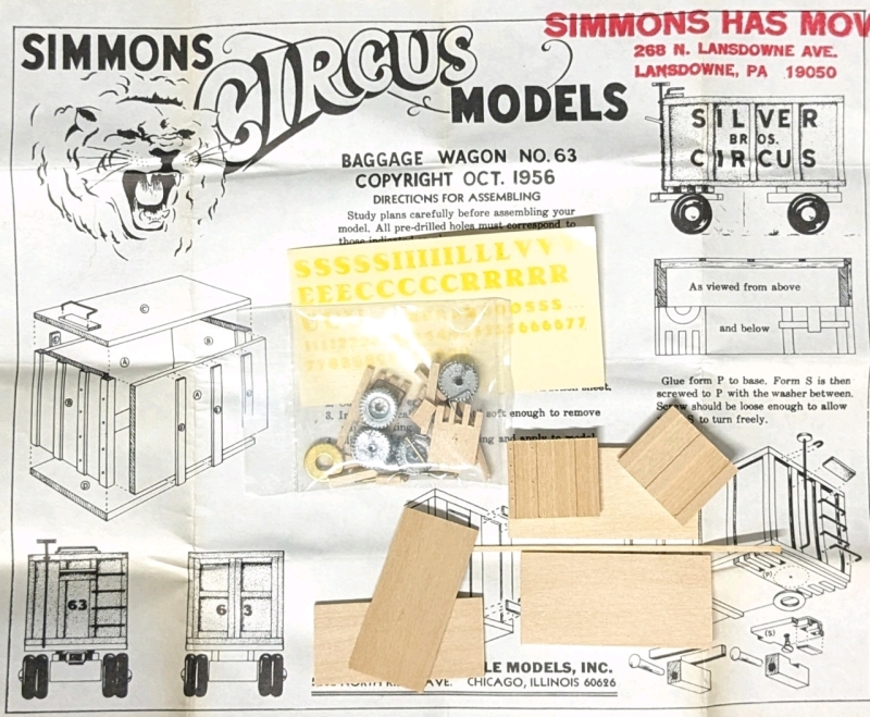 Vintage 1956 | Simmons Scale Models | HO Circus Baggage Wagon | No. 63