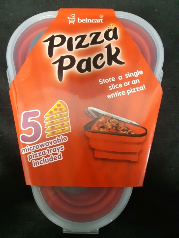 5 New Beincart Collapseible Microwaveable Pizza Slice Holders With Plastic Lids