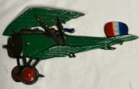 Vintage 1975 Homco WW1 Airplane Cast Metal Wall Hanger USA 1232-BX-A Approximately 6&rdquo; x 11&rdquo;