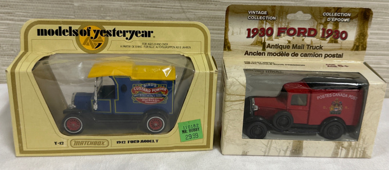 2 Vintage Diecast Trucks Including a 1930 Ford Canada Post Truck & Models of Yesteryear 1912 Ford Model T Both in Boxes