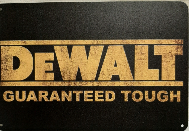 As New Metal DeWALT Sign 11.75" X 5.75"