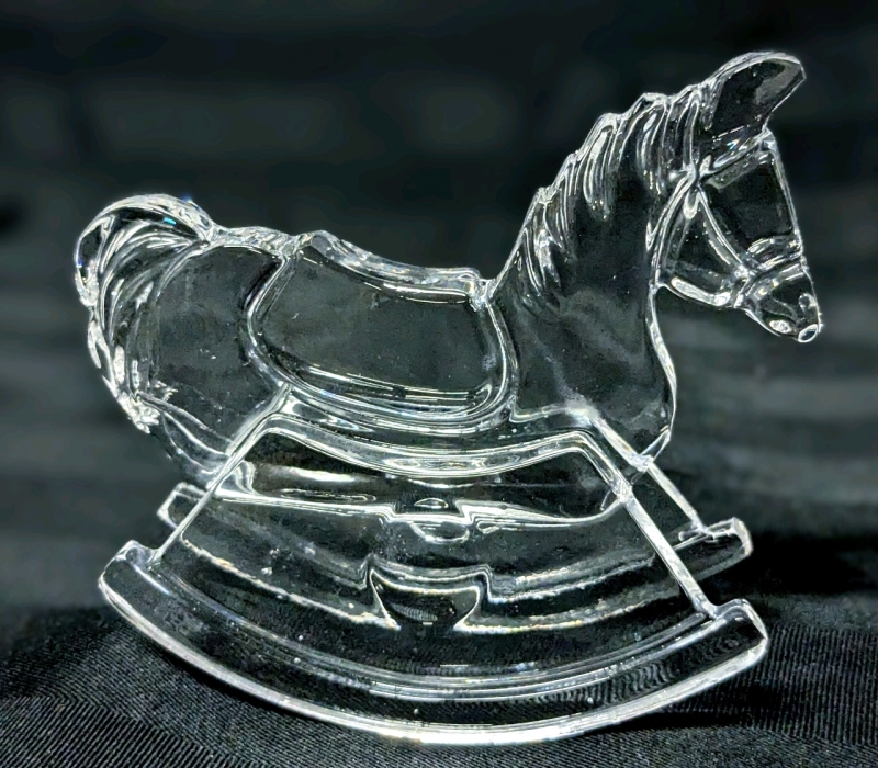 KRISTALCOLOR Italy 24% PbO Crystal Rocking Horse | 3.5" Tall | No Sticker