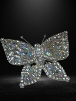 Amazing Rhinestone AB Crystal Butterfly Brooch 3 Inches