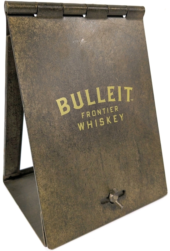 BUKLEIT Frontier Whiskey Hinged Metal Menu / Table Sign | 5.5" x 4.25" x 7.25"