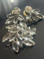 Fine Crystal Rhinestone Brooch Earring Set