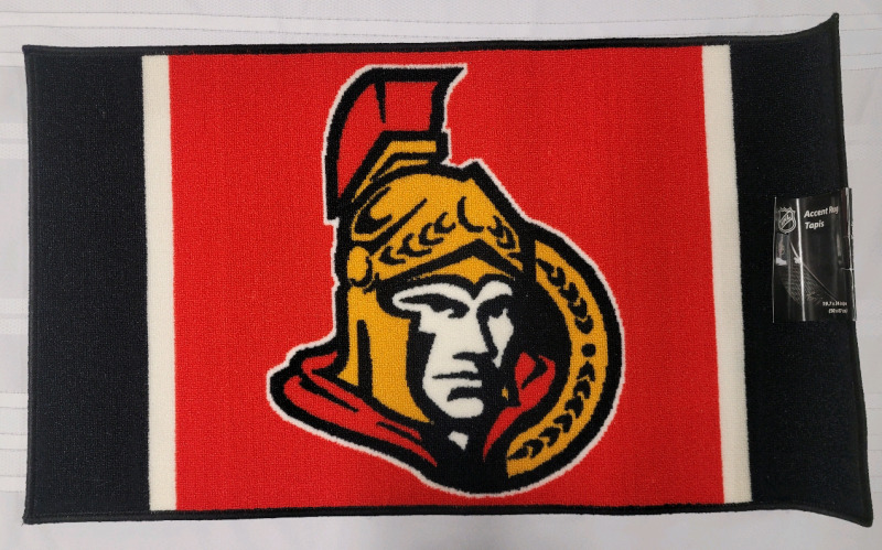 New - Ottawa Senators Accent Rug . Measures 20"×37" . Non-Slip Grip on Bottom