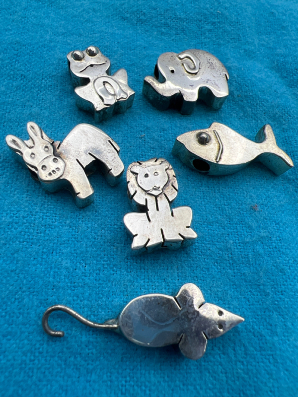 Six 925 Sterling stamped Critter Animal Findings
