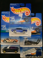 5 New Vintage Sealed Hotwheels Cars, Power Pipes, Big Chill, 1955 Chevy, Pro Streeters, Pizza Vette