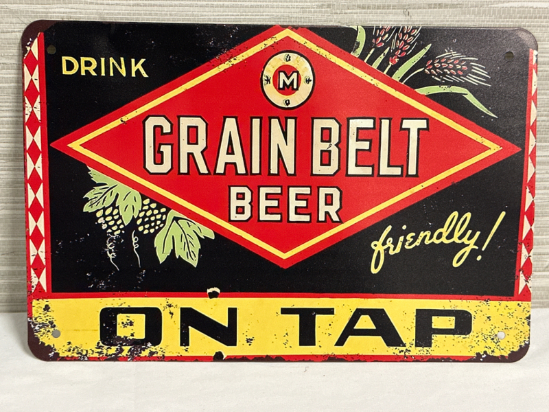 Grain Belt Beer On Tap Metal Sign 12” x 8”