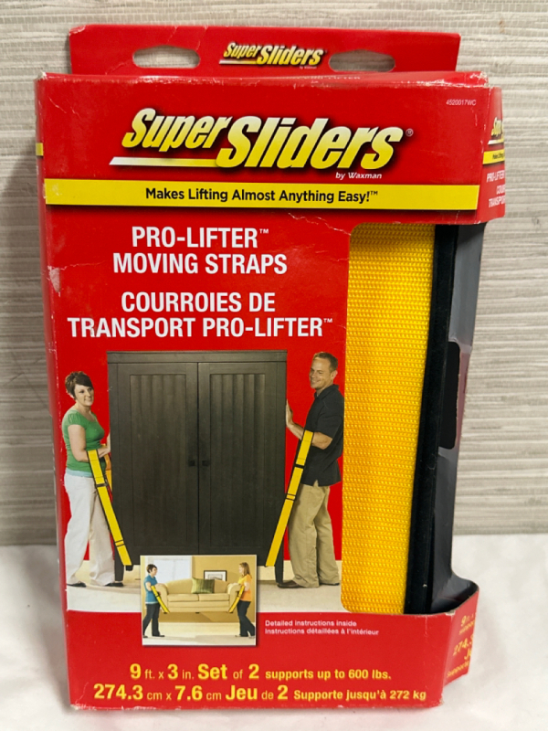 As New Super Sliders Pro-Lifter Moving Straps Set of 2 9’ x 3” Supports up to 600lbs