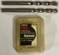 3 Drill Bits Including a Poter Cable Riptide 1 1/4&rdquo; Hole Saw and 2 7/16&rdquo; Concrete Bits