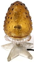 Vintage Hobnail Strawberry-Shaped Glass Lamp with Star-Shaped Base (Working) | 9" Tall