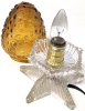 Vintage Hobnail Strawberry-Shaped Glass Lamp with Star-Shaped Base (Working) | 9" Tall - 3