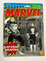 Vintage Toy Biz Marvel Super Heroes Punisher 5" Action Figure With Cap Firing Weapons 1990