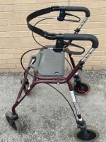 Dolomite Black and Maroon Walker with Adjustable Handles and Handbrakes and Basket