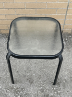 Small Outdoor Metal Table With Glass Top 16&rdquo; x 16&rdquo; Top 15 1/2&rdquo; High