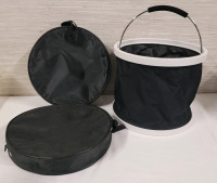 New - Two (2) Portable Travel Ice Cube Buckets , 8 3/4" tall & 10 diameter