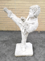 Solid Cement Martial Arts Garden Sculpture 31" Tall