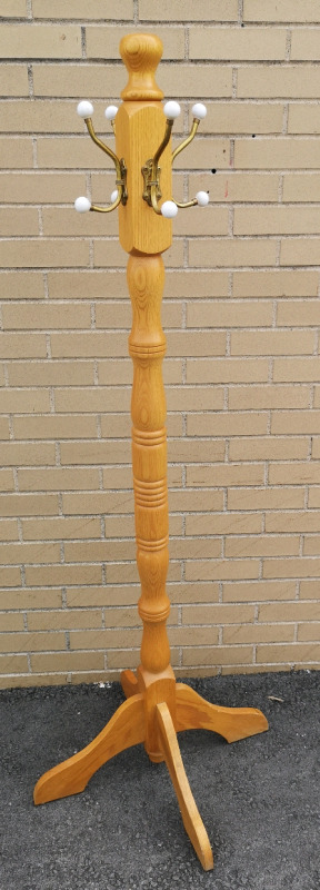 Solid Wood Hall Tree - 5 Feet Tall