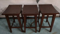 3 Wooden Pier 1 Imports Bar Stools