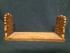 Vintage Carved Wood Expandable Book Holder Bookends For Desk ( 12" - 19" Long) and Vintage Pair Of Wooden Hand Painted Clogs (6" long) - 2