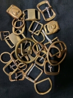 Lot Of Vintage Brass Belt Buckles And Rings