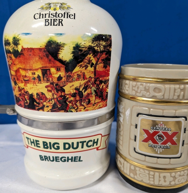 Dos Equis Beer Mug and "The Big Dutch" Beer Jug. Jug Stands 13" Tall.