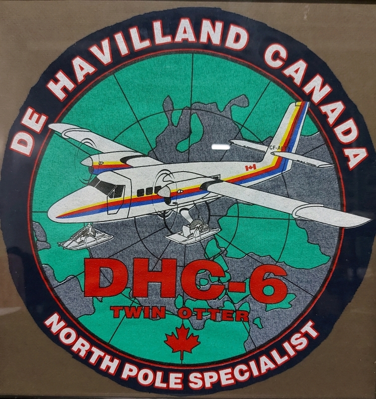 Framed Cloth Cutout De Havilland Canada North Pole Specialists DHC-6 Twin Otter 12.75"x12.75"