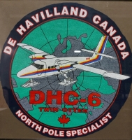 Framed Cloth Cutout De Havilland Canada North Pole Specialists DHC-6 Twin Otter 12.75"x12.75"