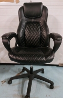 Leather Adjustible Office Chair Pre Owned Good Condition Seat 21"x18" Back 28.5"x20"