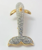 Alluring Rhinestone Dolphin Vintage Brooch - 2