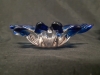 Cobalt Blue Art Glass Bowl Flower Shapped Dish / Bowl Good Condition ( 7" Diameter ) - 2